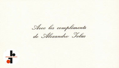 Avec les compliments de Alexandre Iolas